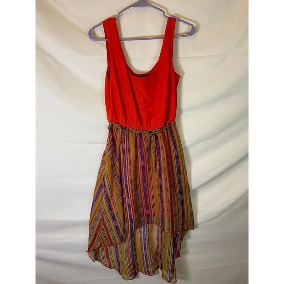 AS YOU WISH WOMENS JUNIORS SIZE SMALL HI-LOW DRESS COLORFUL SLEEVELESS - Picture 1 of 3